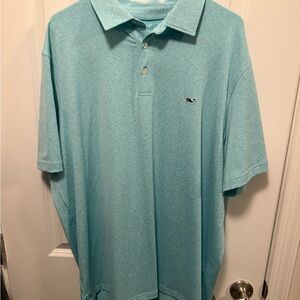 Vineyard Vines Men's Aqua Polo Shirt (Performance)